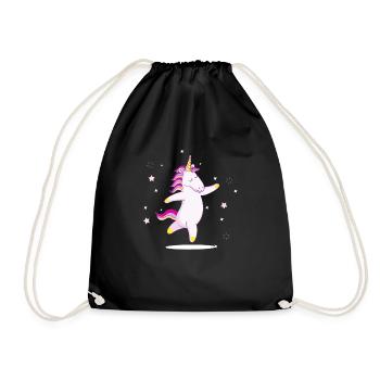 A unicorn dancing in the stars - Drawstring Bag - black - Front