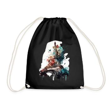 Eiffel tower - Drawstring Bag - black - Front