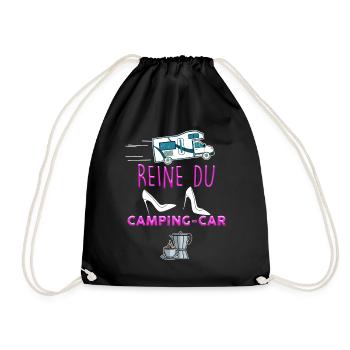 Camping-car Femme Reine Du Camping Cadeau - Sac de sport léger - noir - Devant