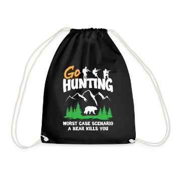 Allez à la chasse dans le pire des cas l’ours vous tue - Sac de sport léger - noir - Devant