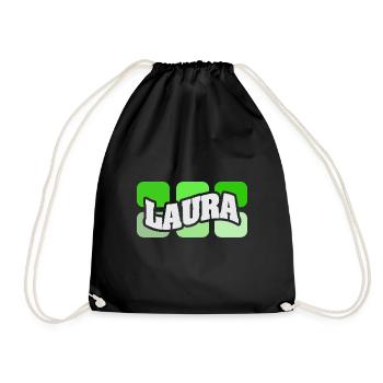 Geschenk für Laura - Turnbeutel - Schwarz - Vorne