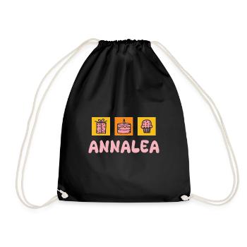 First name Annalea - Drawstring Bag - black - Front