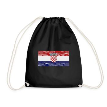 Kroatien - Turnbeutel - Schwarz - Vorne