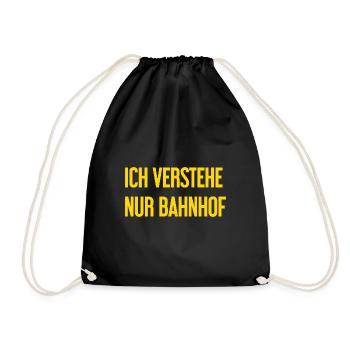 I only understand train station - Drawstring Bag - black - Front