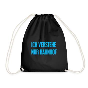 I only understand train station - Drawstring Bag - black - Front