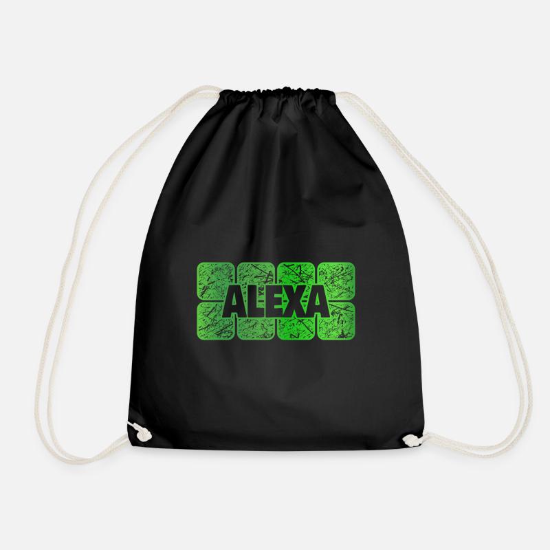 First name Alexa - Drawstring Bag - black