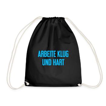 Work Smart And Hard – Success Motto For Doers - Drawstring Bag - black - Front