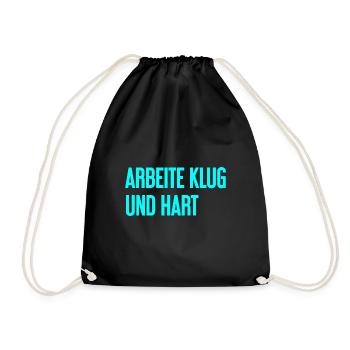 Work Smart And Hard – Success Motto For Doers - Drawstring Bag - black - Front