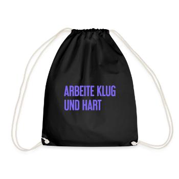 Work Smart And Hard – Success Motto For Doers - Drawstring Bag - black - Front