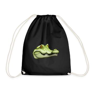 Tête de crocodile magnifiquement dessinée - Sac de sport léger - noir - Devant