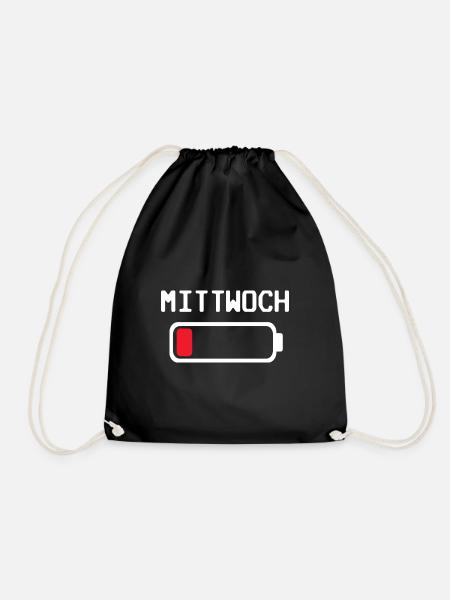 Mittwoch Batterie leer Design - Turnbeutel - Schwarz