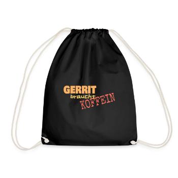 braucht Gerrit - Turnbeutel - Schwarz - Vorne