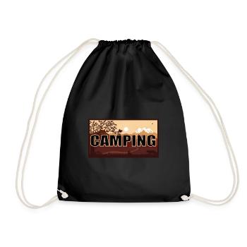 Cooles Camping in der Natur Design - Turnbeutel - Schwarz - Vorne