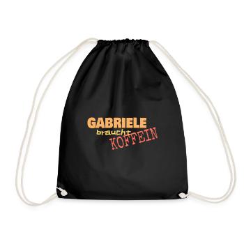 Gabriele Koffein - Turnbeutel - Schwarz - Vorne