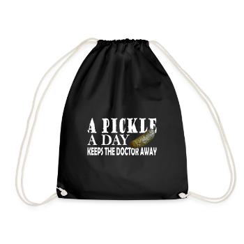 A Pickle a day keeps the Doctor away - Drawstring Bag - black - Front