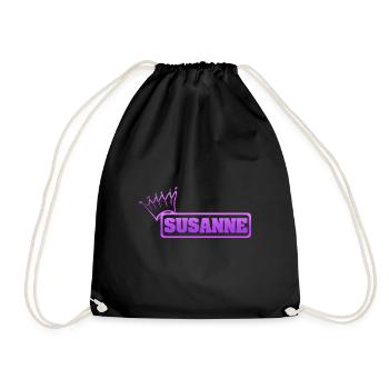 Geschenk für Susanne - Turnbeutel - Schwarz - Vorne