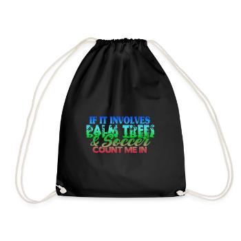 Beach Football Sayings - Drawstring Bag - black - Front