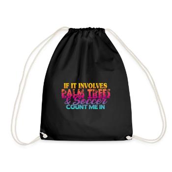 Beach Football Sayings - Drawstring Bag - black - Front