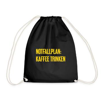 Kaffee-Notfallplan - Turnbeutel - Schwarz - Vorne