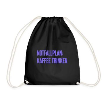Kaffee-Notfallplan - Turnbeutel - Schwarz - Vorne