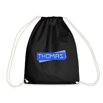 Namensschild Thomas - Turnbeutel - Schwarz - Vorne