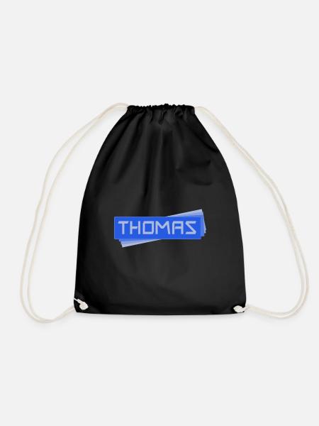 Namensschild Thomas - Turnbeutel - Schwarz