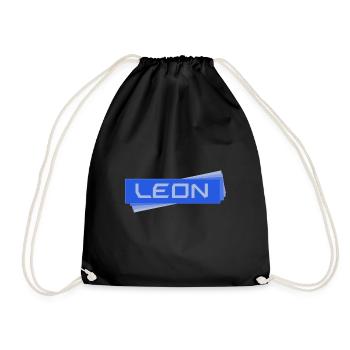 Gift for leon - Drawstring Bag - black - Front