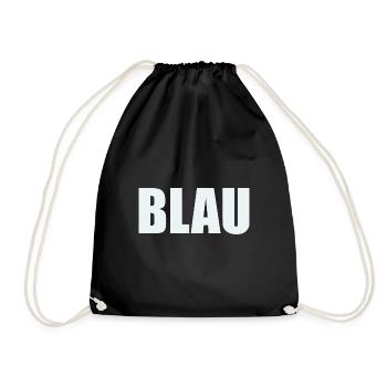 Malle Tshirt Blau Besoffen - Turnbeutel - Schwarz - Vorne