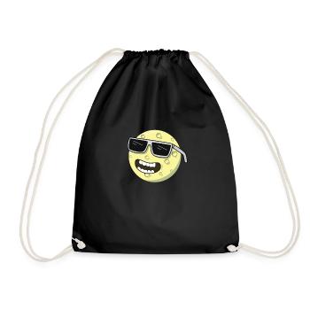 Mond Sonnenbrille Lachen - Turnbeutel - Schwarz - Vorne