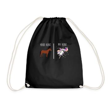 Your Aunt My Aunt Horse Unicorn T-Shirt - Drawstring Bag - black - Front