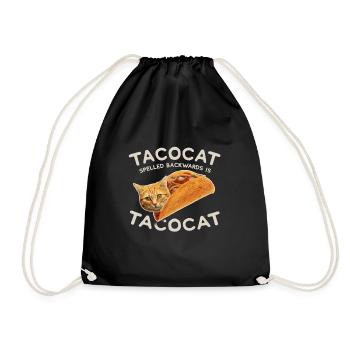 Taco Cat Spelled Backwards Tacocat - Drawstring Bag - black - Front