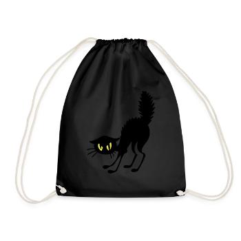 Annoyed cat - Drawstring Bag - black - Front