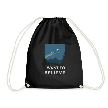 Je veux croire - les rêves fantastiques avec le vol - Sac de sport léger - noir - Devant