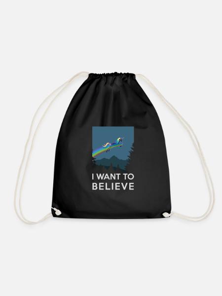 I want to believe - Fantasie Träume mit fliegenden - Turnbeutel - Schwarz
