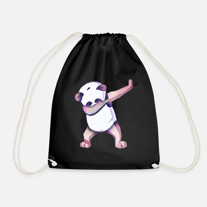 Panda - Turnbeutel - Schwarz