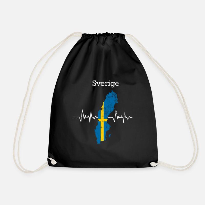 Sweden - Drawstring Bag - black