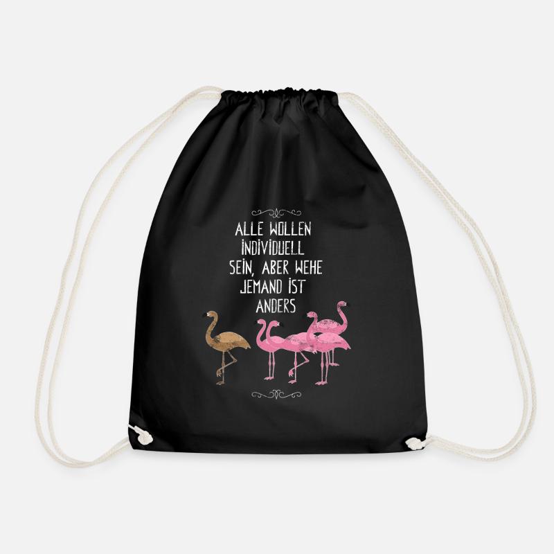 flamingo - Turnbeutel - Schwarz