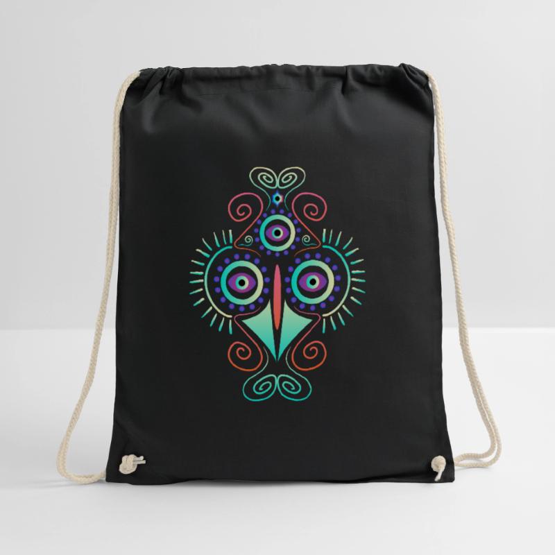 Psychedelics bird pattern gift idea Drawstring Bag