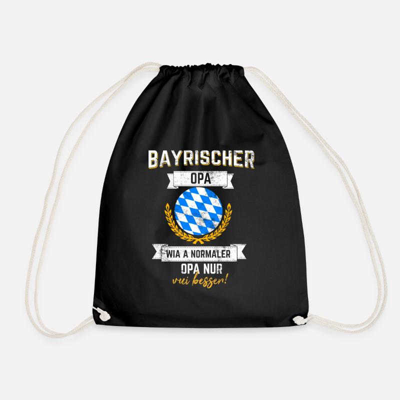 opa bayern bayrisch geschenk geburtstag - Turnbeutel - Schwarz