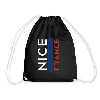 Nizza Frankreich Nice France - Turnbeutel - Schwarz - Vorne