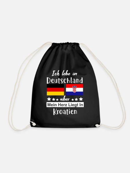 Deutschland Kroatien - Turnbeutel - Schwarz