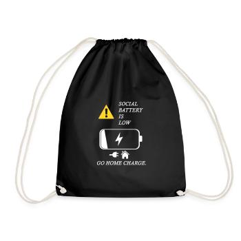 Social Battery - Turnbeutel - Schwarz - Vorne