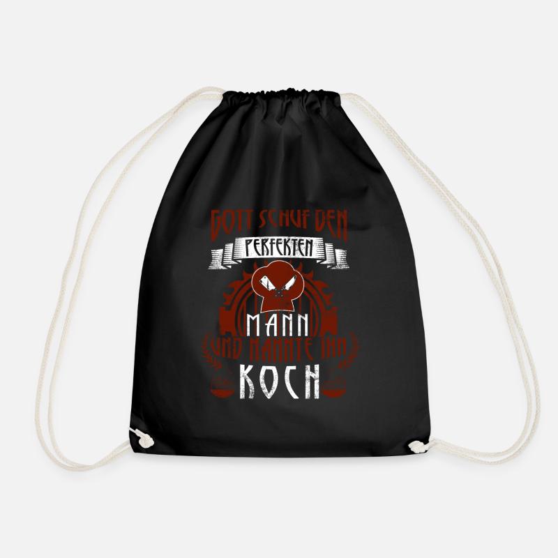 cook gift - Drawstring Bag - black