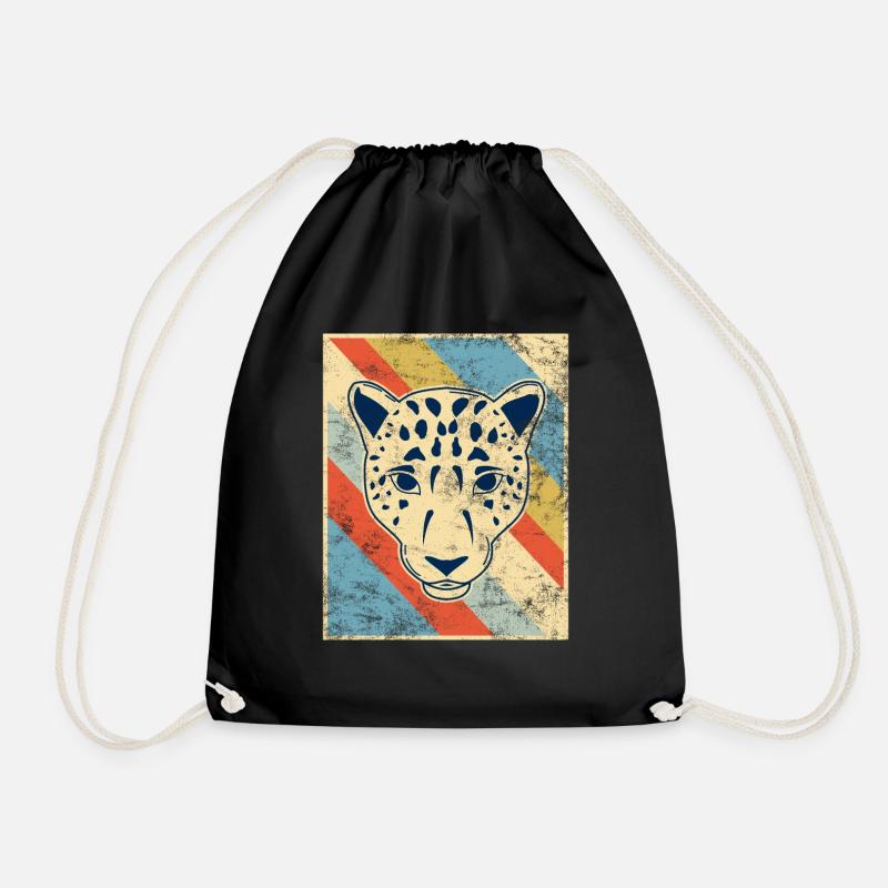 cheetah - Drawstring Bag - black