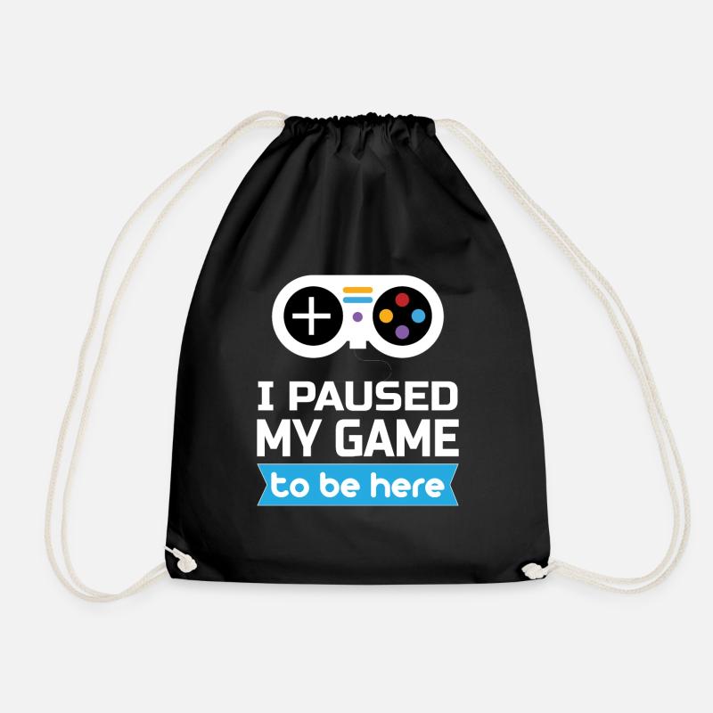 game - Drawstring Bag - black