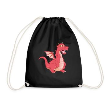 Dragon - Drawstring Bag - black - Front
