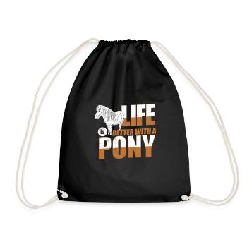 pony - Drawstring Bag - black - Front