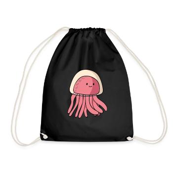 Jellyfish - Drawstring Bag - black - Front