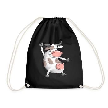 Funny, dancing bull - Drawstring Bag - black - Front
