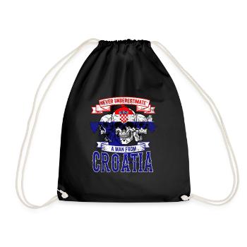 Croatia - Drawstring Bag - black - Front